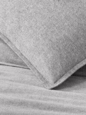 West Elm Blue & Gray Flannel Herringbone Standard Shams (Set of 2)